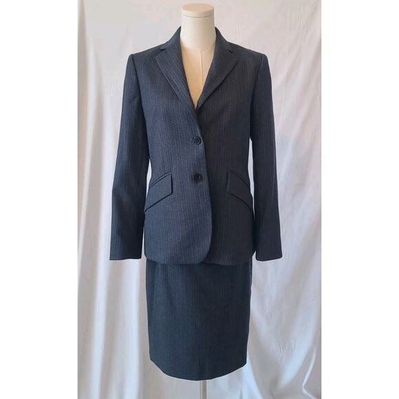 346 Brooks Brothers Womens Navy Blue 100% Wool Blazer Pencil Skirt Set US 4 - Picture 1 of 9